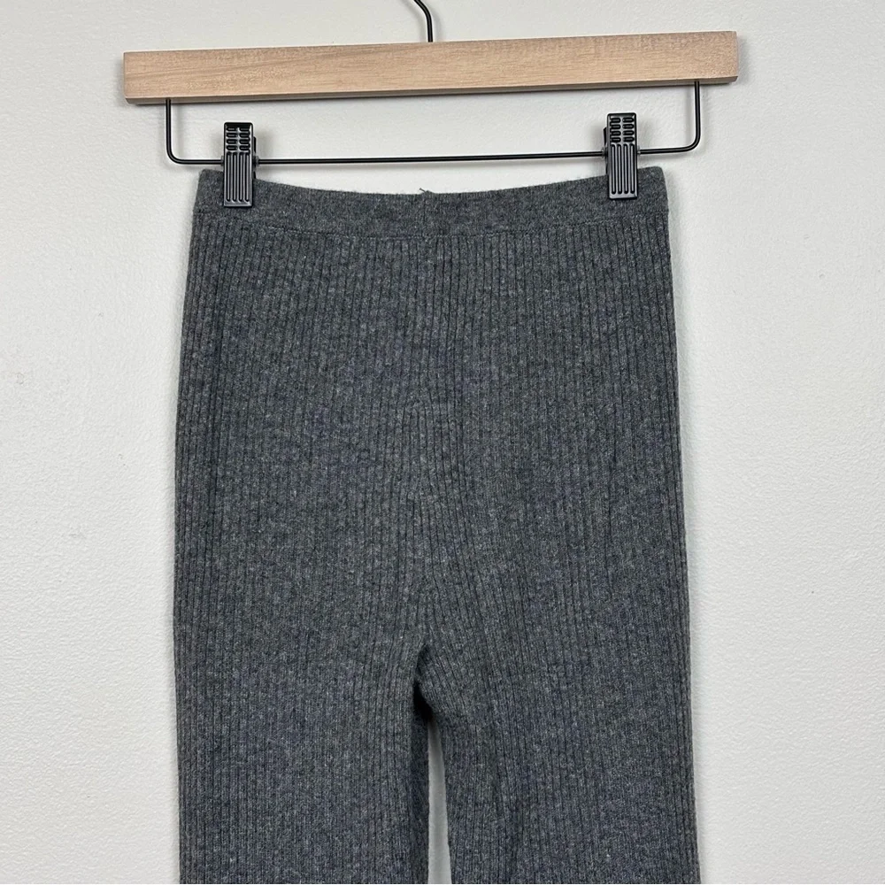 Neiman Marcus‎ Pants Womens XS Heather Grey Cashmere Skinny Leg Ribbed Pull On